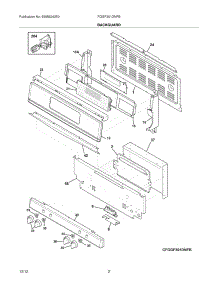 03 - Backguard parts for Frigidaire Range FGGF301DNFB / from AppliancePartsPros.com
