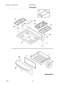 09 - Top / Drawer parts for Frigidaire Range BGGF3042KFT / from AppliancePartsPros.com