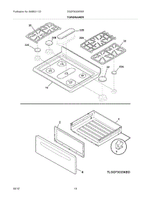09 - Top / Drawer parts for Frigidaire Range DGGF3032KWM / from AppliancePartsPros.com