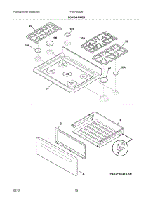 09 - Top / Drawer parts for Frigidaire Range FGGF3032MWC / from AppliancePartsPros.com