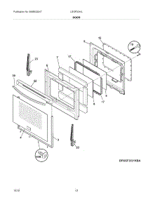 11 - Door parts for Frigidaire Range LGGF3044LBC / from AppliancePartsPros.com