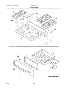 09 - Top / Drawer parts for Frigidaire Range DGGF3042KFN / from AppliancePartsPros.com