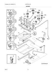 05 - Burner parts for Frigidaire Range LGGF3044LFG / from AppliancePartsPros.com