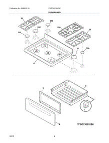 09 - Top / Drawer parts for Frigidaire Range FGGF3031KQM / from AppliancePartsPros.com