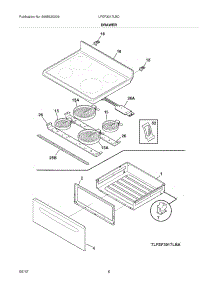 07 - Top / Drawer parts for Frigidaire Range LFEF3017LBC / from AppliancePartsPros.com