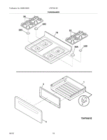 09 - Top / Drawer parts for Frigidaire Range LFGF3019NBA / from AppliancePartsPros.com