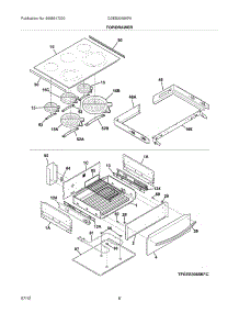 07 - Top / Drawer parts for Frigidaire Range CGES3065KF6 / from AppliancePartsPros.com