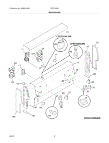 03 - Backguard parts for Frigidaire Range CFEF2405LWB / from AppliancePartsPros.com