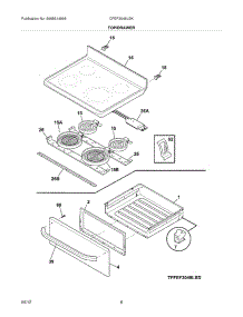 07 - Top / Drawer parts for Frigidaire Range CFEF3048LSK / from AppliancePartsPros.com