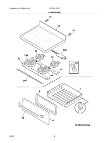 07 - Top / Drawer parts for Frigidaire Range LFEF3017LSD / from AppliancePartsPros.com