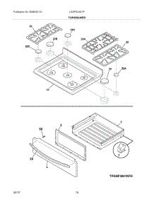 09 - Top / Drawer parts for Frigidaire Range LGGF3044LFF / from AppliancePartsPros.com