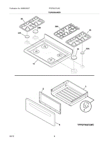 09 - Top / Drawer parts for Frigidaire Range FFGF3027LWC / from AppliancePartsPros.com