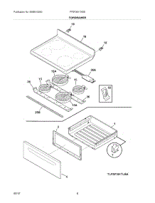07 - Top / Drawer parts for Frigidaire Range FFEF3017XSB / from AppliancePartsPros.com