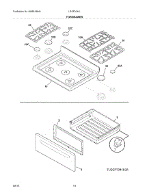 09 - Top / Drawer parts for Frigidaire Range LGGF3044LBB / from AppliancePartsPros.com
