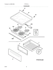 07 - Top / Drawer parts for Frigidaire Range FFEF3018LBF / from AppliancePartsPros.com