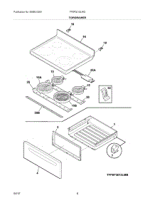 07 - Top / Drawer parts for Frigidaire Range FFEF3013LMG / from AppliancePartsPros.com