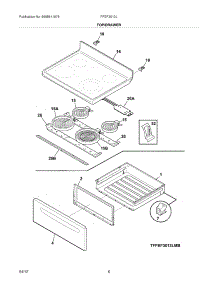 07 - Top / Drawer parts for Frigidaire Range FFEF3013LWG / from AppliancePartsPros.com