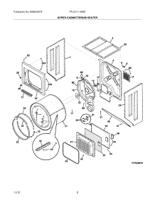 03 - Upper Cabinet / Drum / Heater parts for Frigidaire Washer Dryer Combo FFLG1011MW0 / from AppliancePartsPros.com