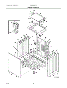 09 - Lower Cabinet / Top parts for Frigidaire Washer Dryer Combo CFLE2022MW0 / from AppliancePartsPros.com