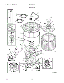 11 - Motor / Tub parts for Frigidaire Washer Dryer Combo CFLE2022MW0 / from AppliancePartsPros.com