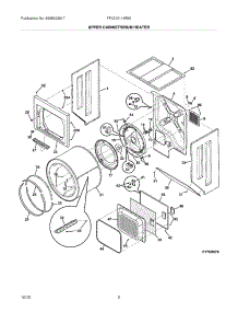03 - Upper Cabinet / Drum / Heater parts for Frigidaire Washer Dryer Combo FFLE1011MW0 / from AppliancePartsPros.com