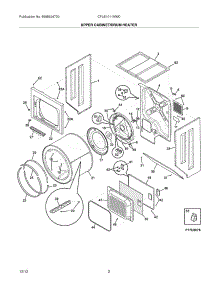 03 - Upper Cab / Drum / Heater parts for Frigidaire Washer Dryer Combo CFLE1011MW0 / from AppliancePartsPros.com