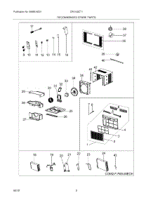 03 - Recommended Spare Parts parts for Frigidaire Air Conditioner CRA122CT112 / from AppliancePartsPros.com