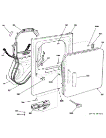 02 - Front Panel & Door parts for Ge Dryer DNCD450GG9WC / from AppliancePartsPros.com