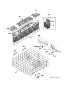 04 - Lower Rack Assembly parts for Ge Dishwasher GLD5706V00CC / from AppliancePartsPros.com