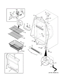 02 - Cabinet parts for Ge Freezer FUF14SVFRWW / from AppliancePartsPros.com