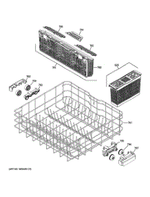 04 - Lower Rack Assembly parts for Ge Dishwasher GDF520PGD0WW / from AppliancePartsPros.com
