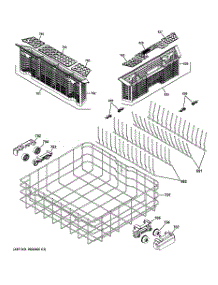 04 - Lower Rack Assembly parts for Ge Dishwasher GDF540HSD0SS / from AppliancePartsPros.com