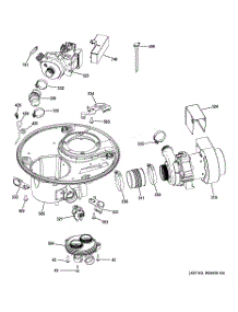 06 - Sump & Motor Mechanism parts for Ge Dishwasher GDT530PGD0WW / from AppliancePartsPros.com