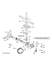 03 - Motor-Pump Mechanism parts for Ge Dishwasher ADW1100N35WW / from AppliancePartsPros.com