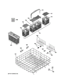 04 - Lower Rack Assembly parts for Ge Dishwasher ZBD8900V50II / from AppliancePartsPros.com