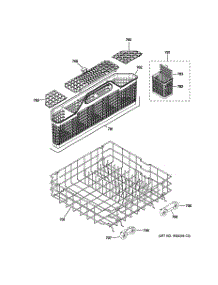 04 - Lower Rack Assembly parts for Ge Dishwasher PDWT180V50SS / from AppliancePartsPros.com