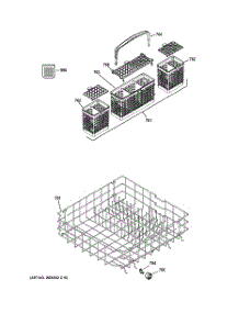 04 - Lower Rack Assembly parts for Ge Dishwasher ZBD6900V50II / from AppliancePartsPros.com