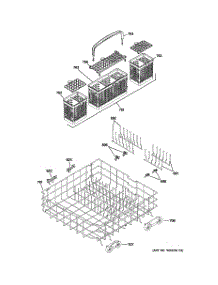 04 - Lower Rack Assembly parts for Ge Dishwasher PDWT480V50SS / from AppliancePartsPros.com