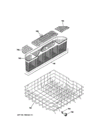 04 - Lower Rack Assembly parts for Ge Dishwasher GDWF100V50WW / from AppliancePartsPros.com