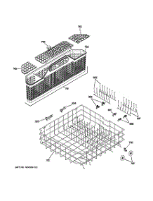 04 - Lower Rack Assembly parts for Ge Dishwasher GDWT608V50WW / from AppliancePartsPros.com