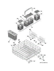 04 - Lower Rack Assembly parts for Ge Dishwasher PDWT500V50WW / from AppliancePartsPros.com