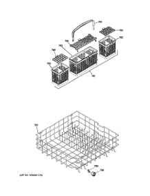 04 - Lower Rack Assembly parts for Ge Dishwasher GHDT108V50BB / from AppliancePartsPros.com