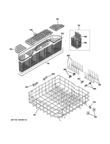 04 - Lower Rack Assembly parts for Ge Dishwasher GDWT308V50BB / from AppliancePartsPros.com