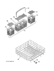 04 - Lower Rack Assembly parts for Ge Dishwasher PDW7880R30SS / from AppliancePartsPros.com