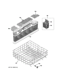 04 - Lower Rack Assembly parts for Ge Dishwasher GLD4968V00SS / from AppliancePartsPros.com