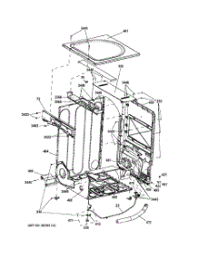 04 - Cabinet & Top Panel parts for Ge Dryer GFDS350GL1WW / from AppliancePartsPros.com
