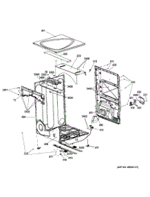 04 - Cabinet & Top Panel parts for Ge Dryer PFDN440EL2WW / from AppliancePartsPros.com