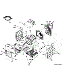 04 - Cabinet parts for Ge Dryer GHDS835GD0MC / from AppliancePartsPros.com