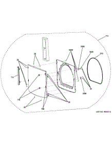 03 - Door Assembly parts for Ge Dryer GTDL740GD0WW / from AppliancePartsPros.com