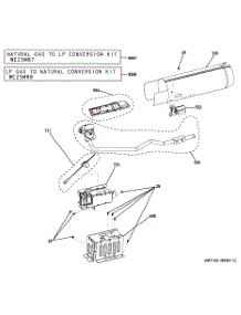 05 - Gas Valve & Burner Assembly parts for Ge Dryer GTDL740GD0WW / from AppliancePartsPros.com